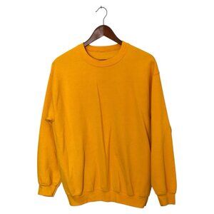 Men's M-L Yellow Gold Classic Basic Solid Sweatshirt Pullover No Tag